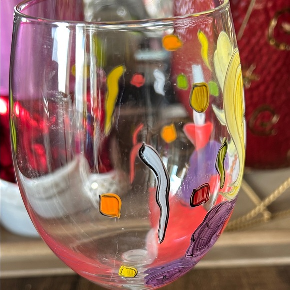 Colorful Hand-Painted Wine Glass - Picture 5 of 7